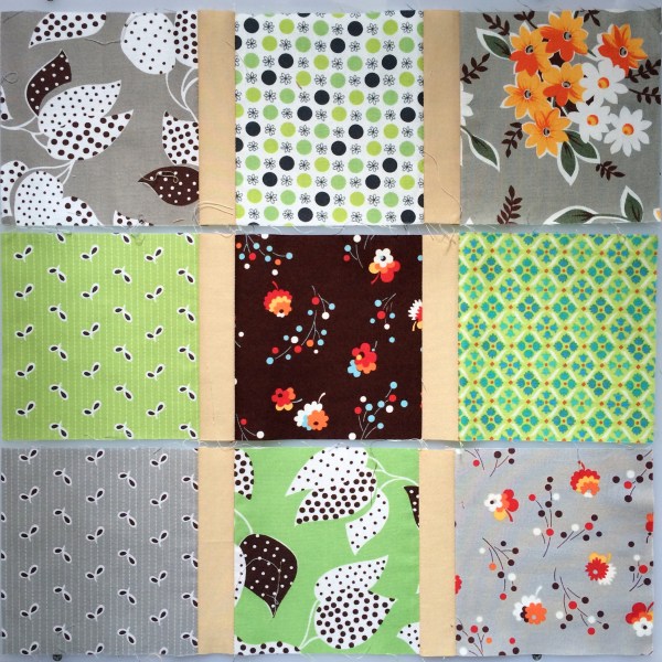 Disappearing nine-patch with sashing: a quick tutorial by lillyella stitchery