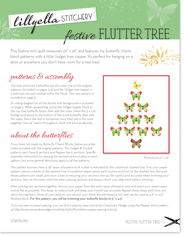 Festive Flutter Tree Pattern | lillyella stitchery